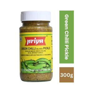 PRIYA GREEN CHILLI (SLICED) PICKLE WITH GARLIC 300G