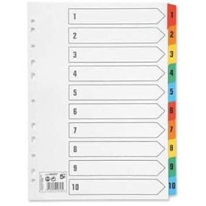 PLASTIC FILE SEPARATOR 1-10