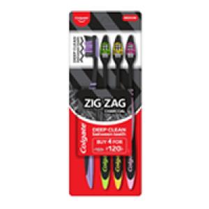 COLGATE ZIGZAG CHARCOAL BRUSH PACK OF 4