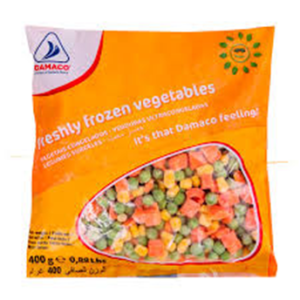 DAMACO - 4 WAY MIX GREEN PEAS, CARROT, SWEET CORN & BEANS 400G